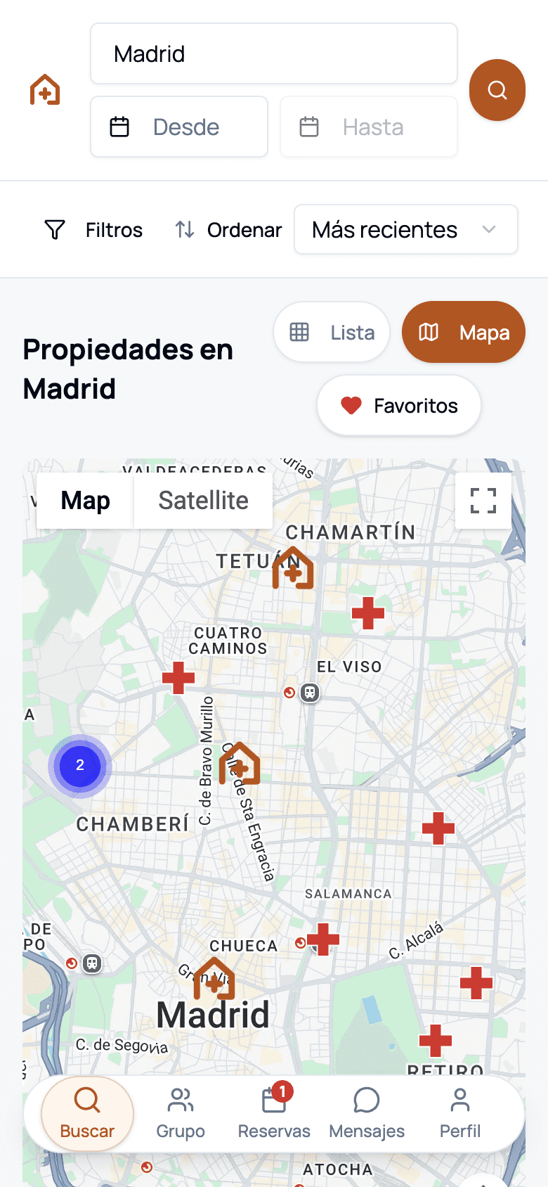 Resultados de búsqueda con propiedades cerca de hospitales en Madrid